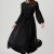 فستان طويل من الشيفون الأسود بأكمام طويلة يمنحك مظهر جذاب