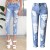 2016 New Designer Hollow Out Skinny Jeans