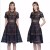 Brand New Korean Women Stand Neck Hollow Out Ball Gown Party Dresses