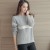 College Style Patchwork O Neck Long Sleeve Sweater Pullover