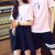 College Style Short Skirts With Short Pants Couple Suits