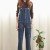 Concise Blue Color Women Overall Jeans