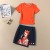 Cotton T-Shirt With Embroidery Cartoon Skirt