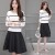 Elegant Suits Striped Blouse With High Waist Short Skirt