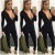 Euro Sexy V-Neck Long Sleeve Casual Skinny Jumpsuit