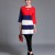 Fashion Stripe O Neck Casual Knitted Dress