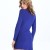 Fashion V Neck Lack-up Blue Knitted Dress