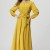 فستان طويل من الشيفون الأصفر بأكمام طويلة يمنحك مظهر جذاب