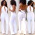 Fashion Women White Fitted Halter Jumpsuit