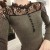 Fitted Women Solid Hollow Out Lace Spliced Long Sleeve Knitted Top