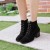 Korean Style Cross Bandage Chunky Suede Women Boots