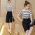 Lady Like Boat Neck Striped Top With Half Pant