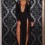 Night Club Women Maxi Dress Hot Sale Black Low-cut Slip At The Front Dress