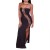 Outlet Sexy Hollow Out Slit Black Maxi Dress