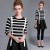Popular Striped O Neck Knitting Patchwork Dress