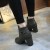 Simple Design Round Toe Zipper Chunky Boots