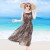 فستان صيفي مناسب للشاطئ بطباعة جلد الفهد