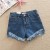 Summer Casual High Waist Solid Short Jean