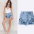 Summer Hot Flower Embroidery Classical Short Jean